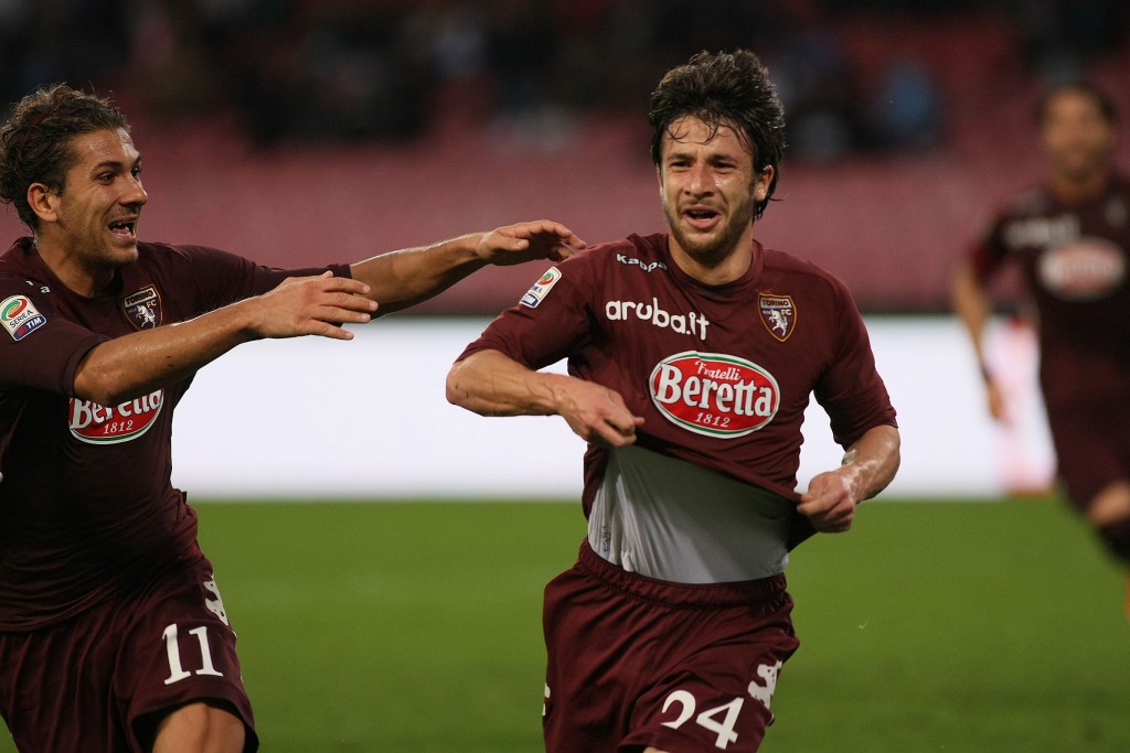 Napoli-Torino, l'esultanza di Sansone dopo il gol del pareggio