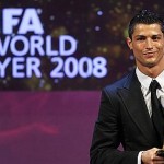 Ronaldo of Portugal holds FIFA World Player 2008 award during FIFA World Player of the Year soccer awards ceremony in Zurich