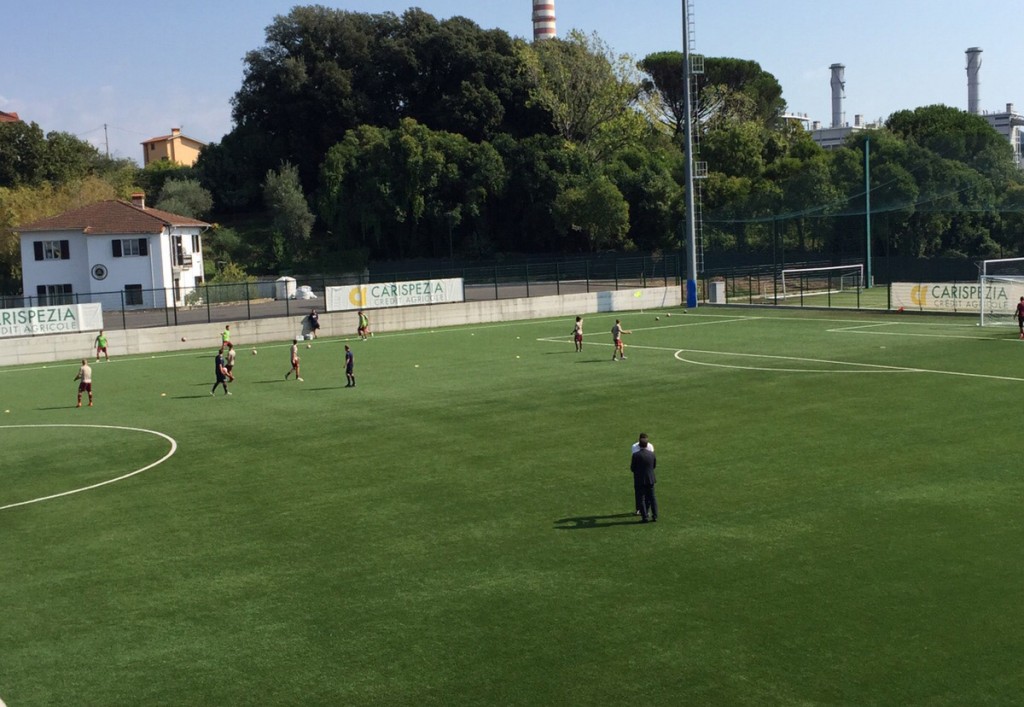 riscaldamento Spezia-Torino Primavera grandangolo