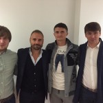 Pryma con il suo entourage e il direttore sportivo Petrachi