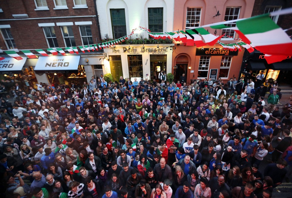 Football Fans In London Watch The UEFA EURO 2012 Final Between Spain And Italy
