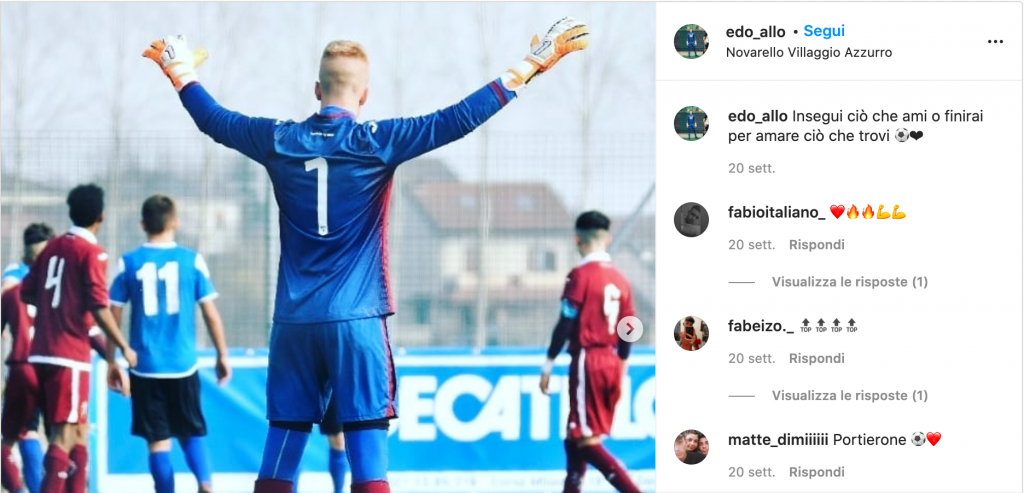 Edoardo Alloj, foto da Instagram: Edo Allo