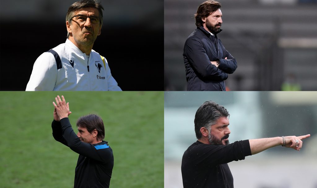 panchine serie a juric conte gattuso pirlo