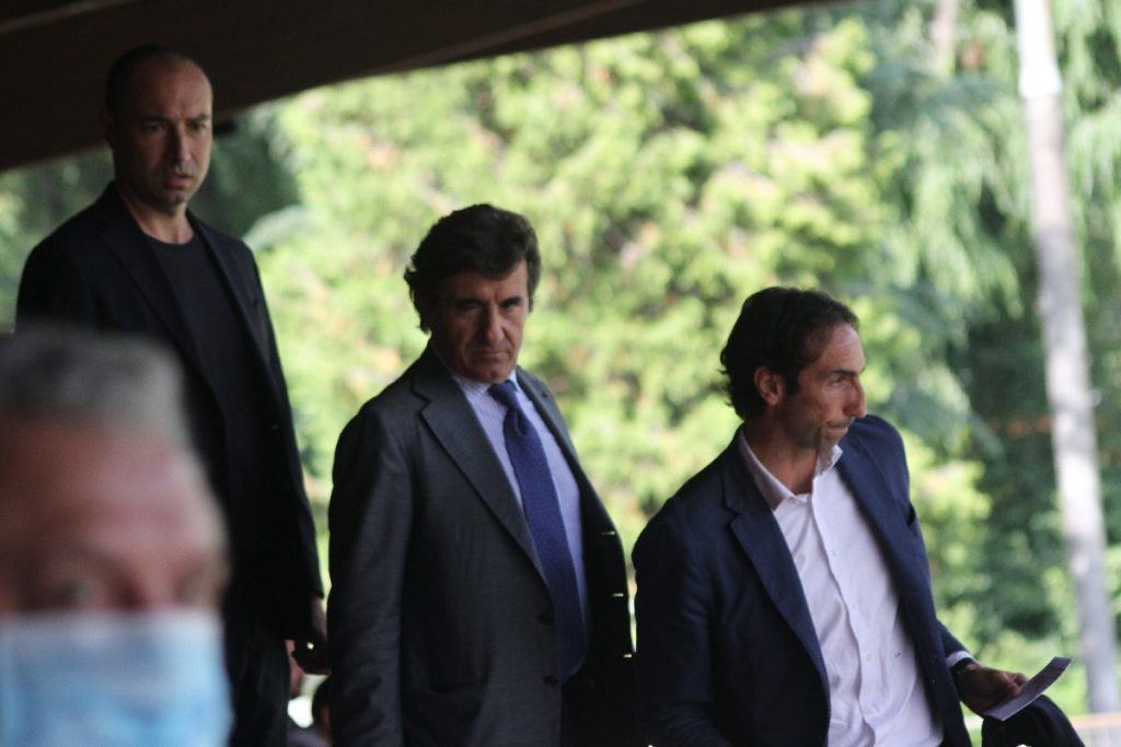 da destra a sinistra Gianmario Specchia, Urbano Cairo ed Emiliano Moretti