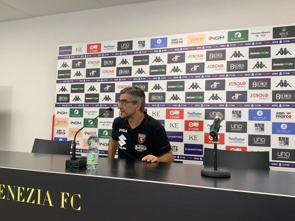Juric in conferenza stampa al "Penzo" di Venezia