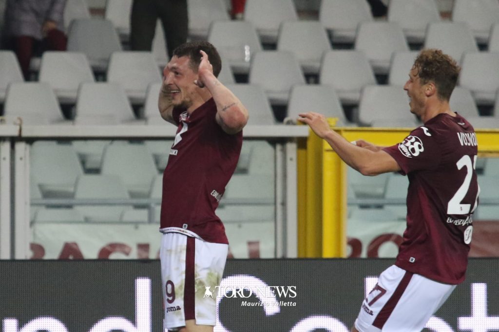 Torino Sampdoria Belotti esultanza Vojvoda