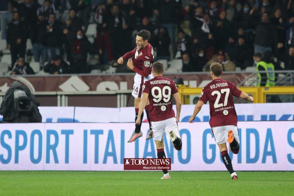 Torino Udinese esultanza Brekalo Buongiorno Vojvoda