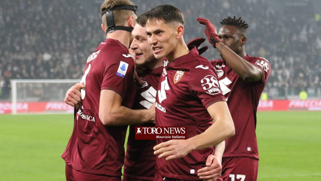 Juventus-Torino, esultanza Lukic al gol di Belotti