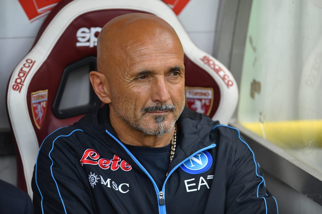 TURIN, ITALY - MAY 07: SSC Napoli head coach Luciano Spalletti looks on during the Serie A match between Torino FC and SSC Napoli at Stadio Olimpico di Torino on May 7, 2022 in Turin, Italy. (Photo by Valerio Pennicino/Getty Images)