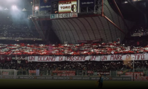 striscione derby Maratona 24 febbraio 2002 "Un oceano di passione in un mare di tifo"