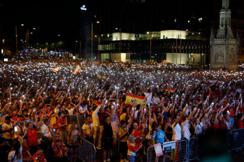 Football Fans Watch FIFA World Cup 2026 Spain v Argentina Final