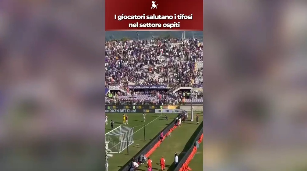 Fiorentina-Torino 1-2, i giocatori granata a salutare i tifosi (VIDEO)