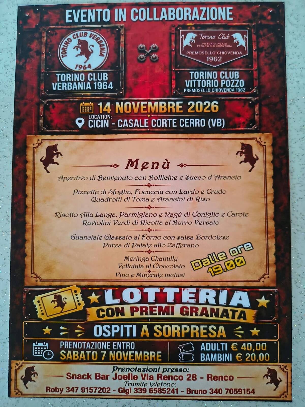 Informazioni evento lotteria